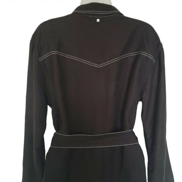 Dolce Vita Swim Cover Up Size S Shirt Dress Black White Stitching Beach Cruise - Picture 8 of 14